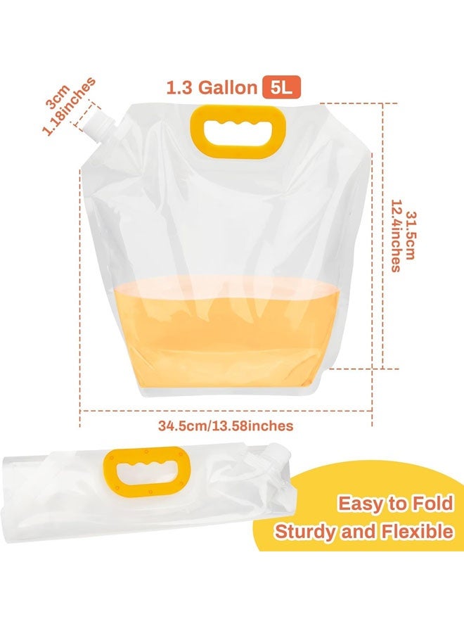 Collapsible Water Container 4-Pack, 1.3Gallon/5L Portable Water Storage Bag for Camping, Hiking, RV, Emergency - BPA-Free, Leakproof, Freezable - Image 2