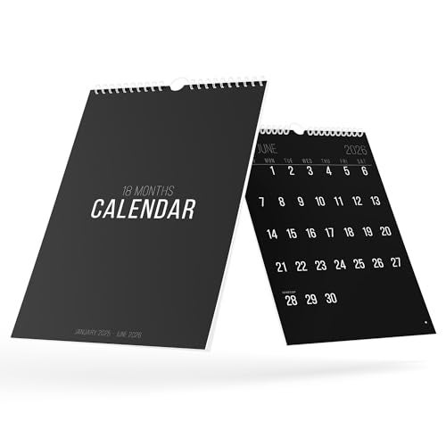 Karto Wall Calendar 2025 - Vertical 11x17 inch Runs Until June 2026 - Boost Your Productivity and Easy Planning with the Aesthetic Monthly Calendar - All Black - Image 3