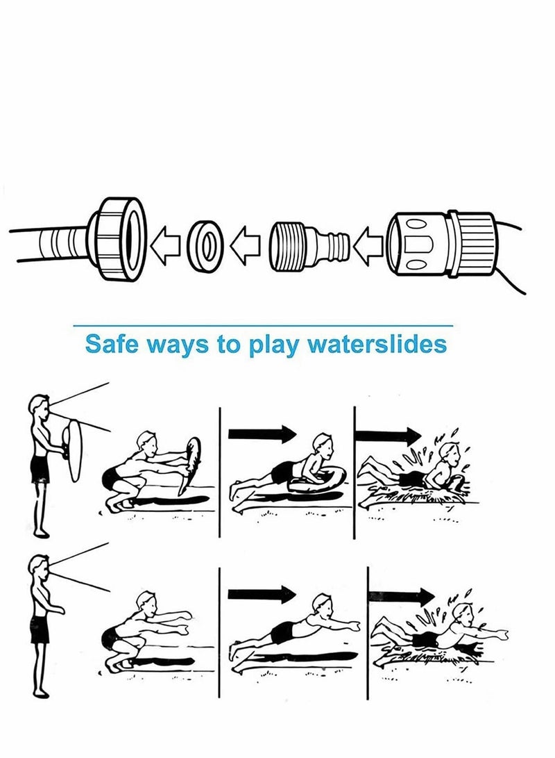 SYOSI Slide Water Slides for Kids Adults Lane Slip Splash  Backyards Waterslide with 2 Boogie Boards 15.7FT Sliding Racing Lanes Sprinklers Durable PVC Construction  - Image 5