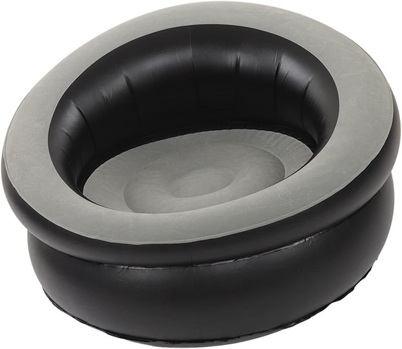 Portable Inflatable Sofa Chair with Fast Valve, Ergonomic Design, Ideal for Leisure, Reading, Tanning, Inflatable Couch for Camping, Travel, Beaches, Hiking (Gray) - Image 5