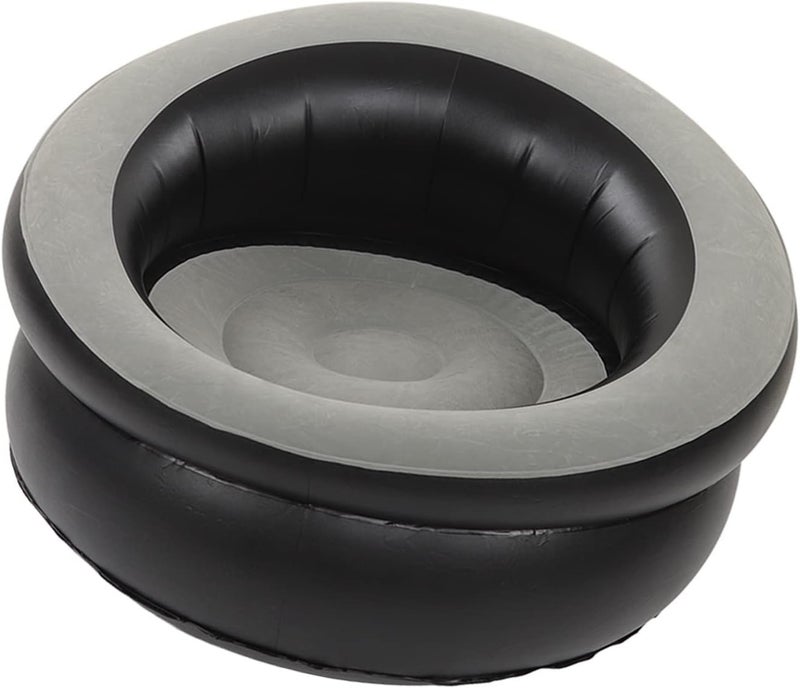 Portable Inflatable Sofa Chair with Fast Valve, Ergonomic Design, Ideal for Leisure, Reading, Tanning, Inflatable Couch for Camping, Travel, Beaches, Hiking (Gray) - Image 3