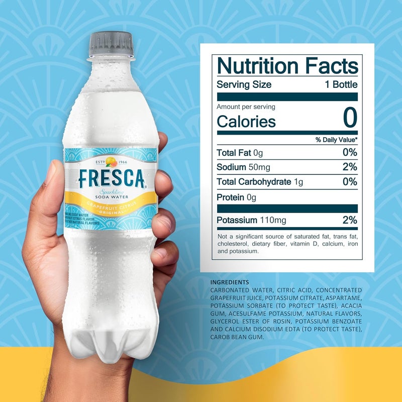 Fresca Citrus Original Sparkling Soda Water, 16.9 oz Bottles, Pack of 6 - Image 2