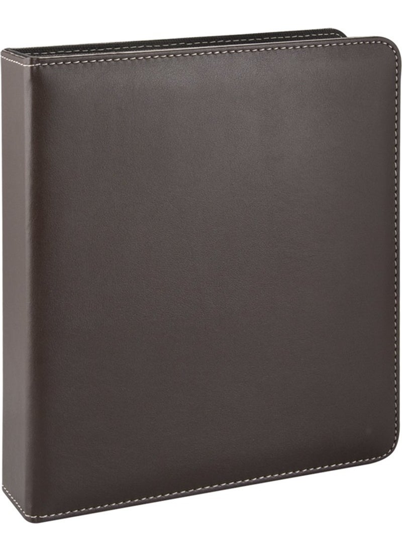 2K - A5 SMALL SIZE Artificial Leather Elite Document Presentation Folder with 2 Rings 250 Sheets Capacity Brown SUITABLE FOR A5 DOCUMENTS ONLY!!! - Image 1