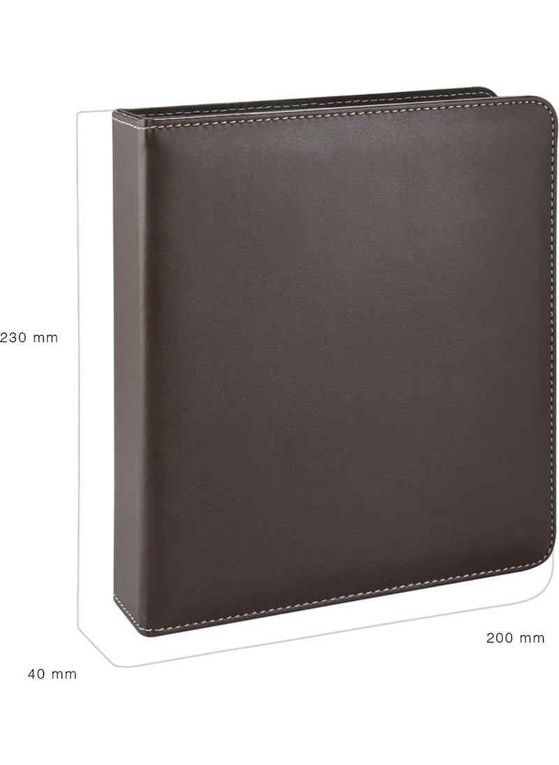 2K - A5 SMALL SIZE Artificial Leather Elite Document Presentation Folder with 2 Rings 250 Sheets Capacity Brown SUITABLE FOR A5 DOCUMENTS ONLY!!! - Image 1