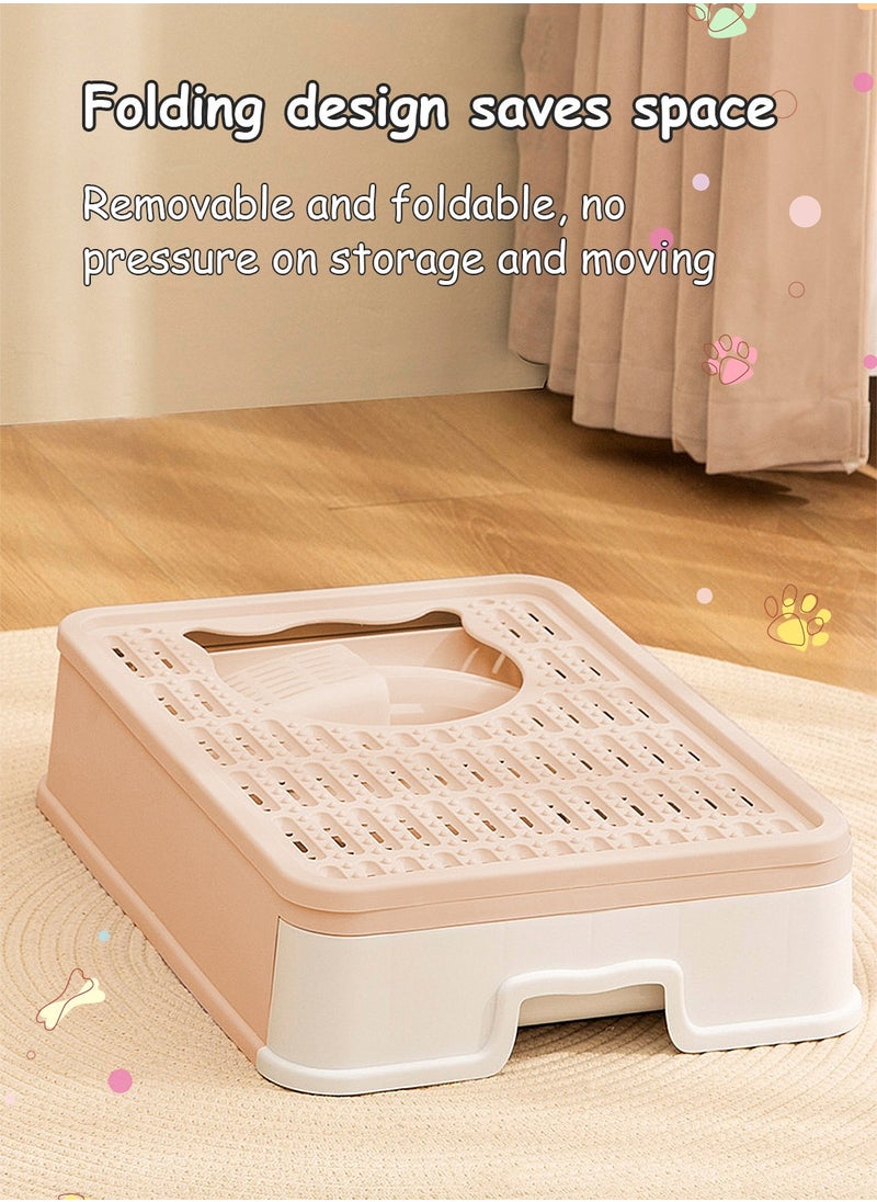 Kidle - Large Foldable Cat Litter Box with Lid Easy to Clean Anti-Splashing Enclosed Cat Toilet Box - Image 1