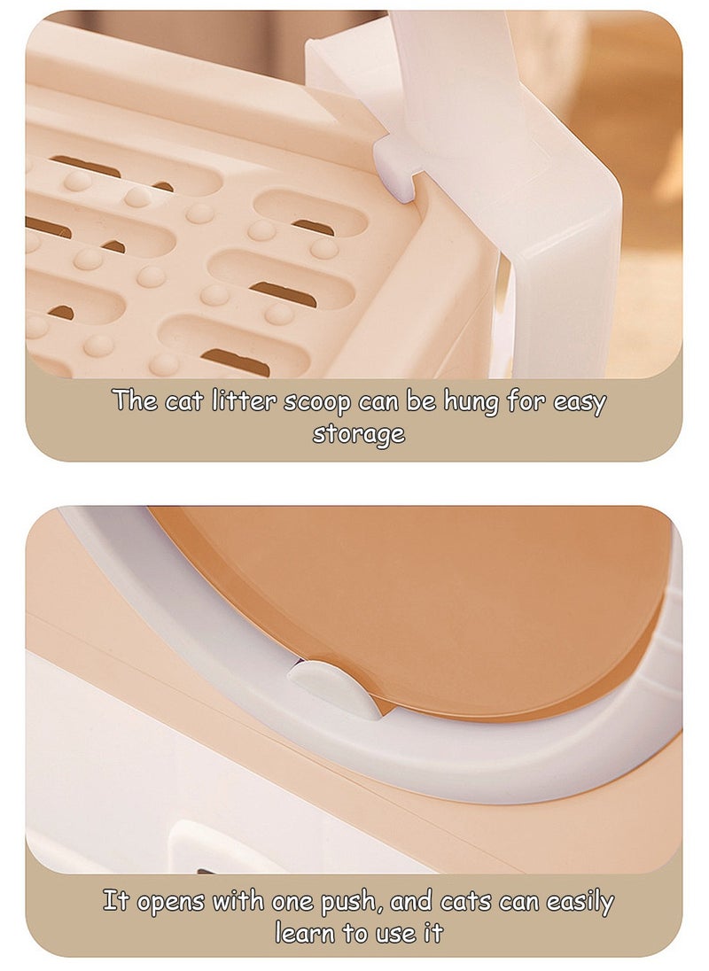 Kidle - Large Foldable Cat Litter Box with Lid Easy to Clean Anti-Splashing Enclosed Cat Toilet Box - Image 1