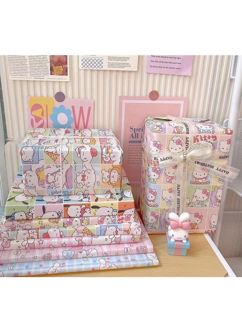 Sanrio 9 sheets of cartoon Sanrio festive birthday gift wrapping paper  - Image 3