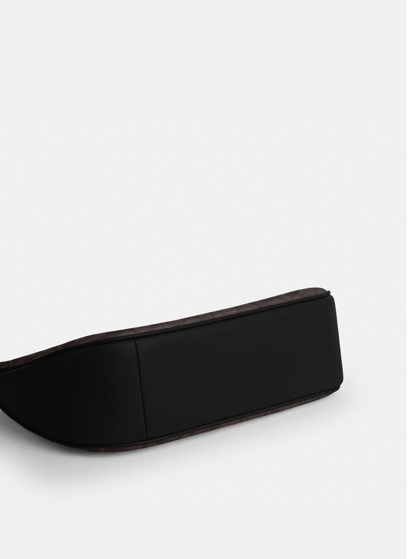 كوتش اوت ليت COACH شعار كلاسيكي TERI من خشب الجوز / حقيبة كتف سوداء - Image 5