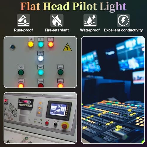 Sixzoo 10 PCS Led Indicator Light 12V, Metal 12V Led Light, Waterproof Indicator Light, Flat Head Pilot Light with Wire, Mounting Hole Size 6mm(1/4inch), for Dash Car Truck Boat - Image 5