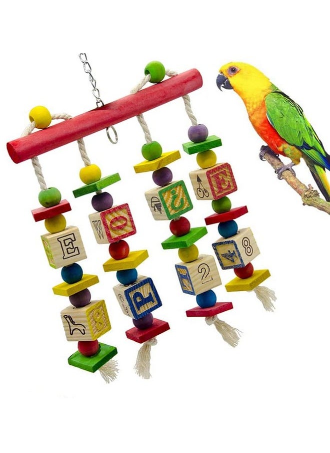 Sage Square Premium Bird Iq Toy Wooden Abc Alphabet Block Set, Fun, Interactive With Vivid Color, Provide Training, Fit And Healthy For Pet Birds  - Image 1