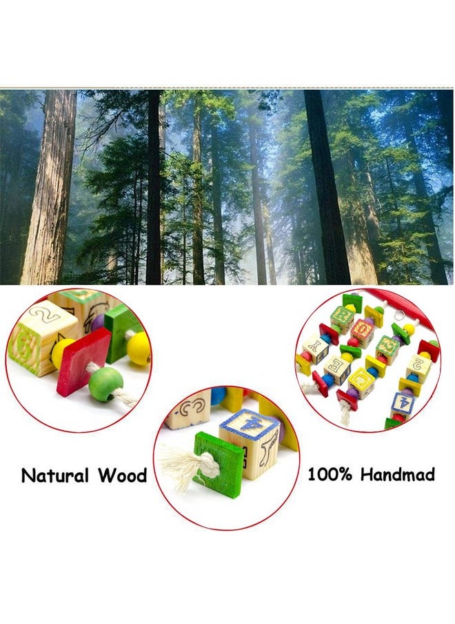 Sage Square Premium Bird Iq Toy Wooden Abc Alphabet Block Set, Fun, Interactive With Vivid Color, Provide Training, Fit And Healthy For Pet Birds  - Image 2