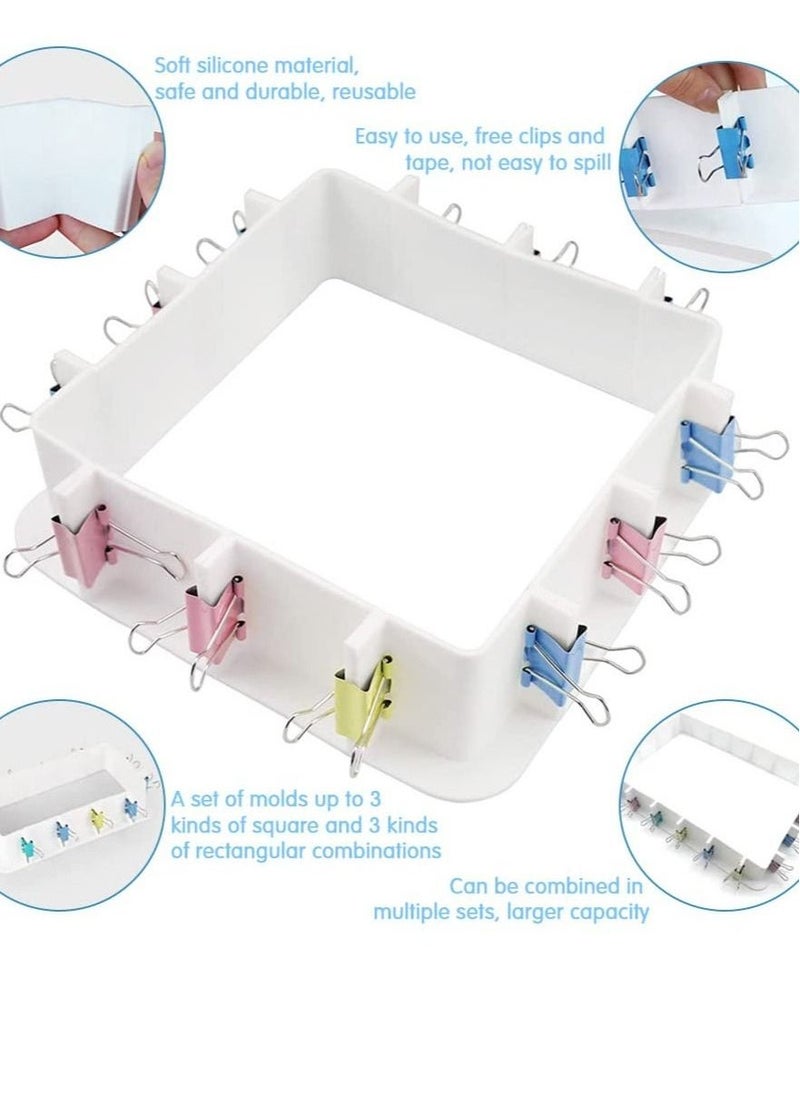 KASTWAVE Adjustable Mould Housing Kit for Silicone Moulds Making, Reusable Plastic Housing Frame,  Free Combination Mold Housing Frame for Resin Mould, Candle Moulds, Soap Moulds Making  - Image 2
