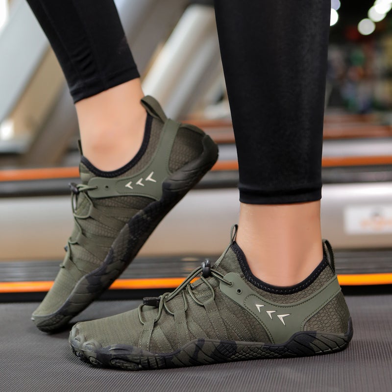 Generic Indoor Fitness Shoes Men and Womens Shock Absorbing Running Shoes Quiet Rope Skipping Shoes Sports Yoga Shoes Womens Comprehensive Training Shoes Army Green 