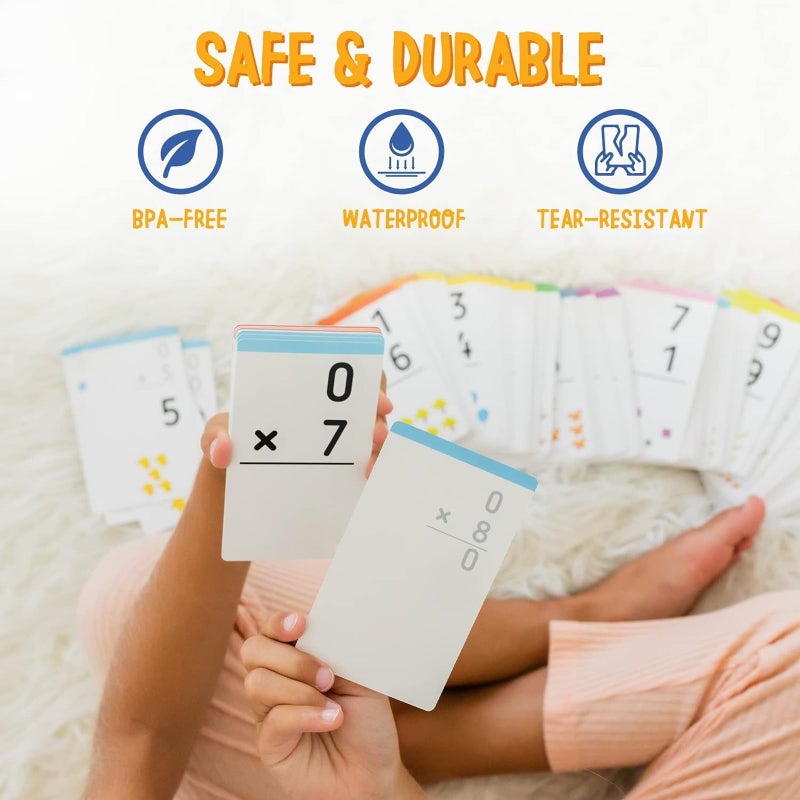 merka Math Flash Cards, 169 Flashcards in Total, Multiplication Learning Mathematics, Create Game for Kids, Classroom and Homeschool Toys, 1st to 4th Graders, Kids - Image 5