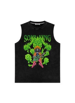 KUYING Summer One Piece Washed And Worn Vintage Vest  - Image 1