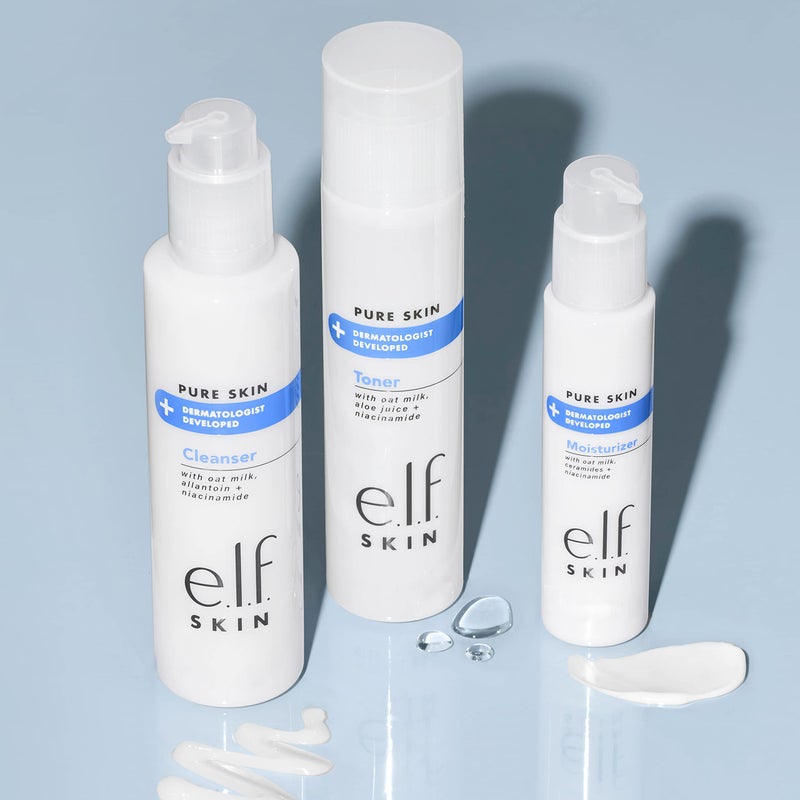 elf e.l.f. Skin Pure Skin Toner, Gentle, Soothing & Exfoliating Daily Toner for A Smoother-Looking Complexion, Made with Oat Milk, Aloe Juice & Niacinamide - Image 5