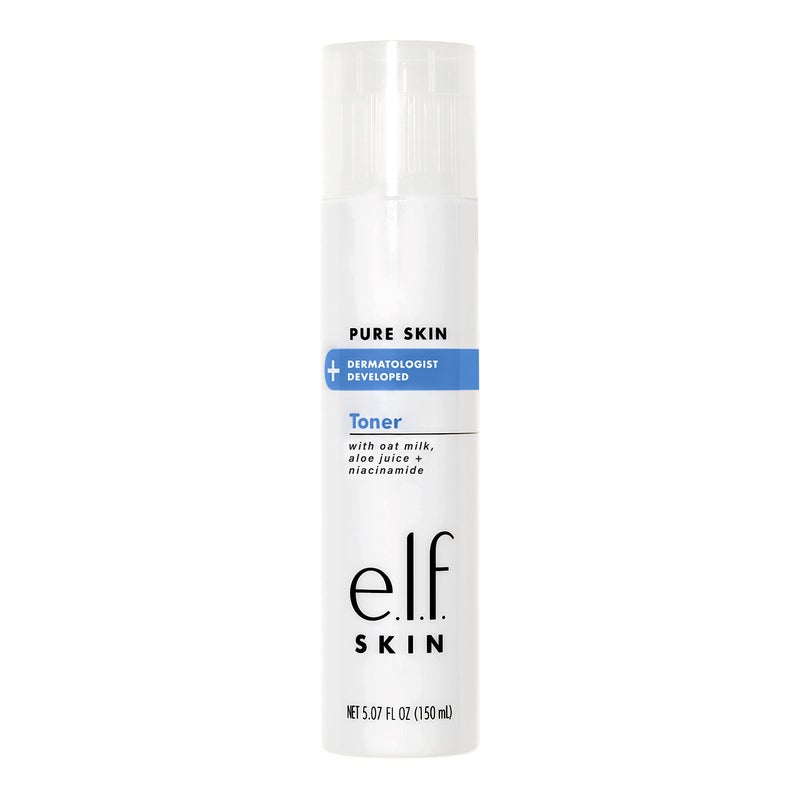 elf e.l.f. Skin Pure Skin Toner, Gentle, Soothing & Exfoliating Daily Toner for A Smoother-Looking Complexion, Made with Oat Milk, Aloe Juice & Niacinamide - Image 1