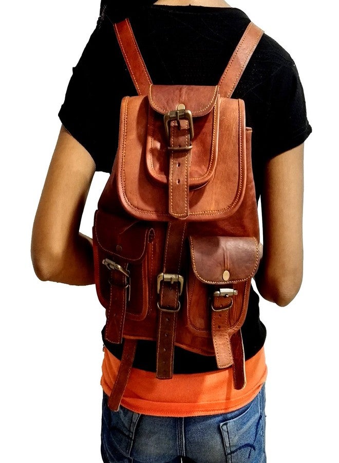 Madosh Genuine Leather Hiking Rucksack Bag Backpack Travel Daypack Bags Small - Image 4
