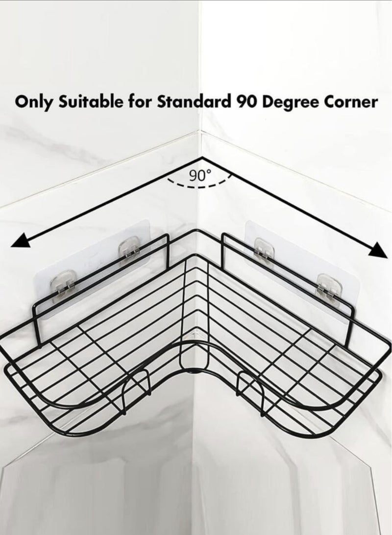 Kutis 3-Piece Bathroom Shelf Shower Shampoo Soap Organizer Wall Mounts Storage Rack Black - Image 2