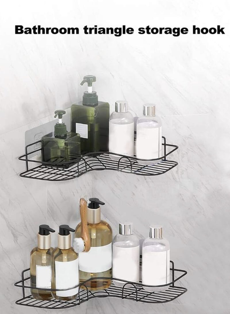 Kutis 3-Piece Bathroom Shelf Shower Shampoo Soap Organizer Wall Mounts Storage Rack Black - Image 4