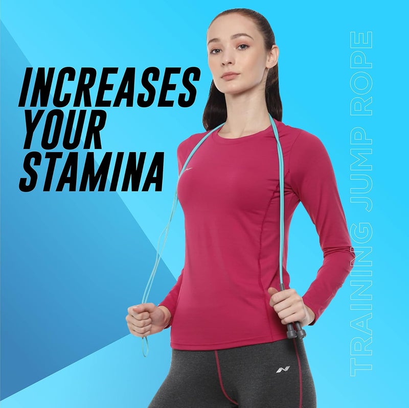 Nivia Trainer Skipping Rope for Men, Women & Children, Jump Rope for Exercise, for Workout & Weight Loss, Exercise Rope, skipping rope for Training, Sports Fitness/Gym, (Blue) - Image 3