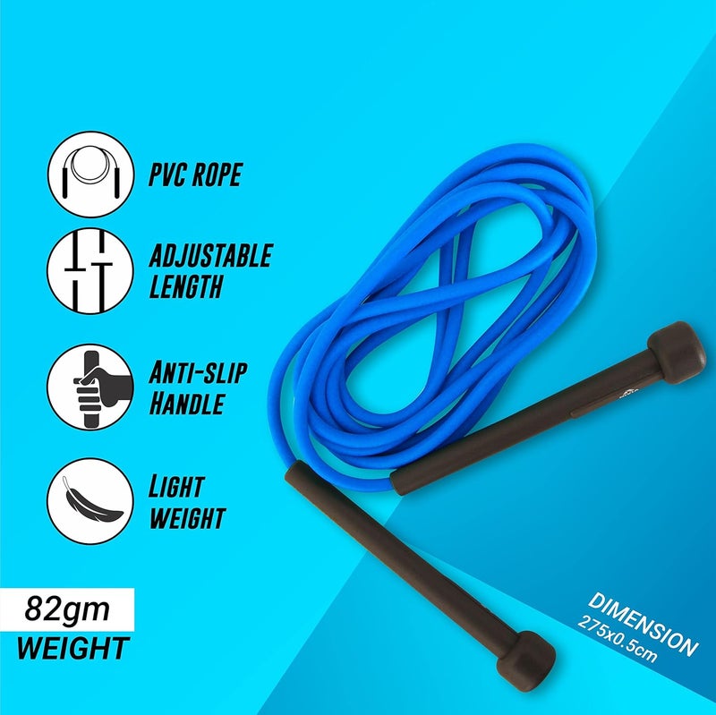 Nivia Trainer Skipping Rope for Men, Women & Children, Jump Rope for Exercise, for Workout & Weight Loss, Exercise Rope, skipping rope for Training, Sports Fitness/Gym, (Blue) - Image 2