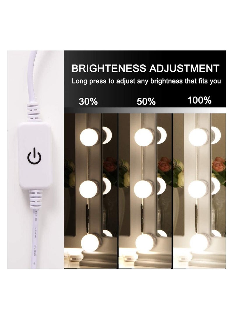 Rubik - Mirror Lights Hollywood Style LED Vanity Mirror Lights Kit with 10 Dimmable Light Bulbs, Lighting Fixture Strip for Makeup Vanity Table Set in Dressing Room (Mirror Not Include) - Image 1