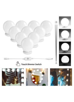 Mirror Lights Hollywood Style LED Vanity Mirror Lights Kit with 10 Dimmable Light Bulbs, Lighting Fixture Strip for Makeup Vanity Table Set in Dressing Room (Mirror Not Include)