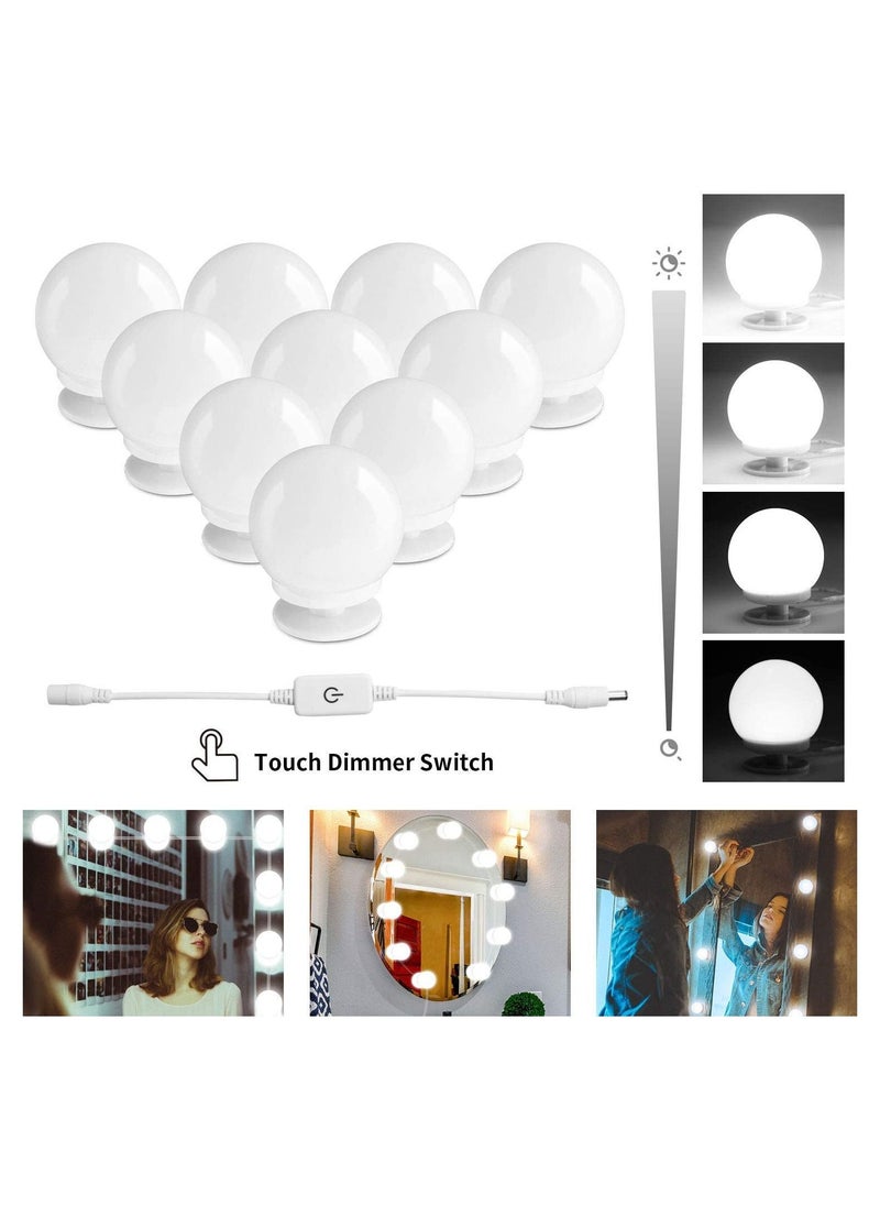Rubik - Mirror Lights Hollywood Style LED Vanity Mirror Lights Kit with 10 Dimmable Light Bulbs, Lighting Fixture Strip for Makeup Vanity Table Set in Dressing Room (Mirror Not Include) - Image 1