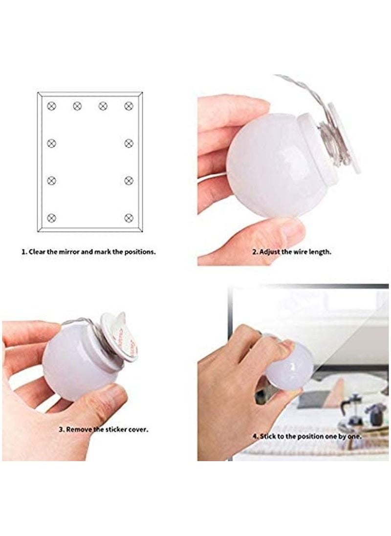 Rubik - Mirror Lights Hollywood Style LED Vanity Mirror Lights Kit with 10 Dimmable Light Bulbs, Lighting Fixture Strip for Makeup Vanity Table Set in Dressing Room (Mirror Not Include) - Image 1