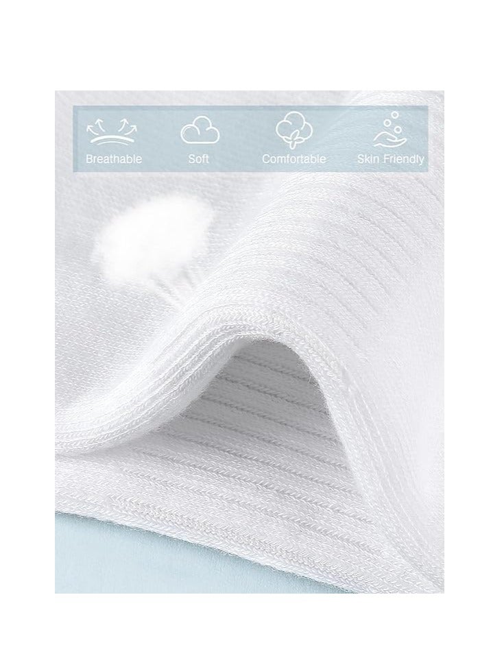 تراسل 6 أزواج جوارب رياضية للرجال والنساء جوارب رياضية للجري ذات أداء عالي ومبطن ومريح للرجال والنساء (أبيض طويل، أبيض طويل، إماراتي/سعودي، ألفا، مقاس واحد، عادي، عادي) - Image 4