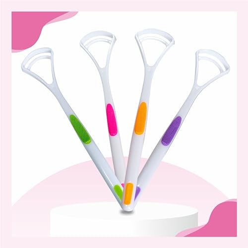 Nurpi plastic tongue cleaner Fights Bad Breath & Oral Health Care Improved Taste Sense for fresh people of india for adult & children Flexible Handle Easy to Use pack of 4 - Image 2