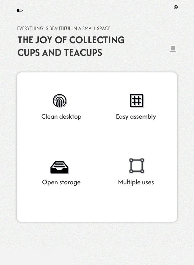 MLADEN 2 Tier Coffee Station Organizer Cup Holder for Coffee, Wooden Mug Holder Countertop, Kitchen Counter Shelf for Tea Coffee Bar Accessories, Matcha Stand, Cup Display, Condiment Storage Rack,30x15x18cm - Image 4