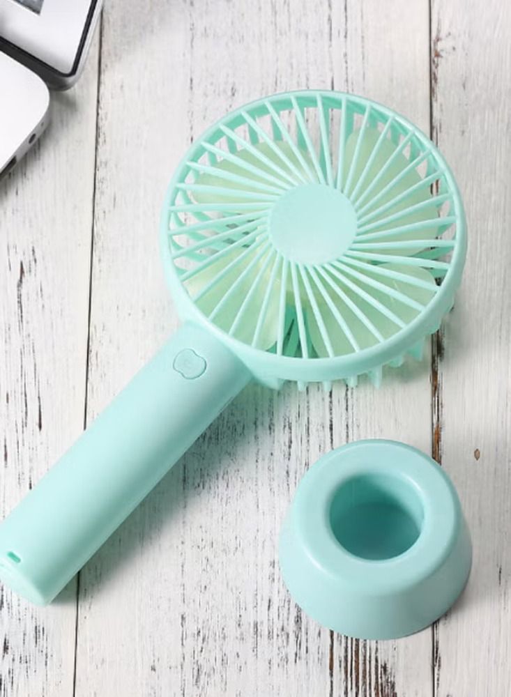 Dreamzon Portable Three Speed Setting USB Mini Handheld Fan With Stand Cradle H21793BL Blue - Image 2