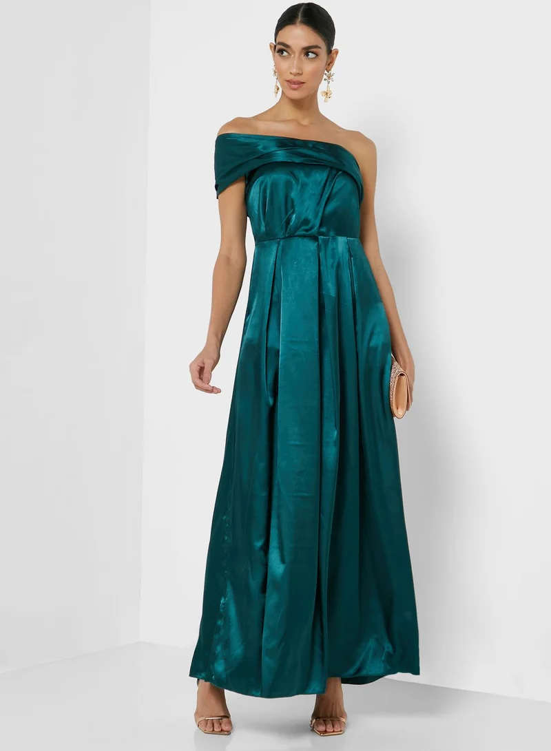 Ella Limited Edition Emerald Satin Gown Dress