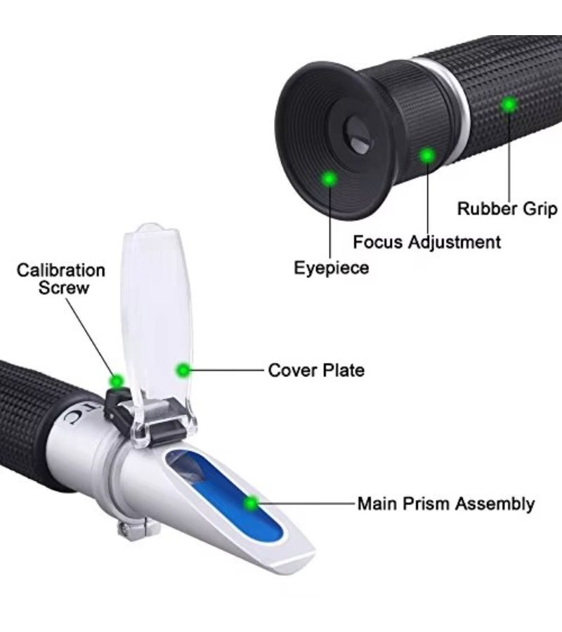 1 Set Portable 3 In 1 Brix Vol Refractometer 0 25 Percent For Alcohol And Sugar Testing - Image 3