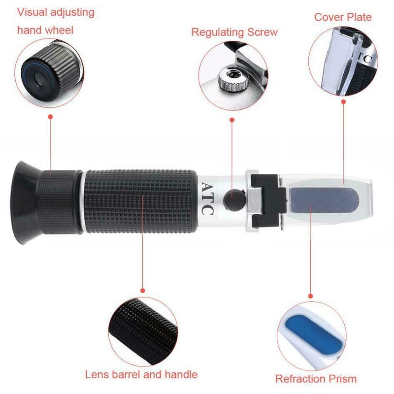 1 Set Portable 3 In 1 Brix Vol Refractometer 0 25 Percent For Alcohol And Sugar Testing - Image 5