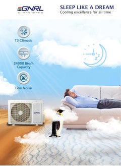 EGNRL 24000 BTU PISTON Compressor Split AC White R410a, 2025 New Series Model | Freeze Prevention, Auto Restart & Sleep Mode and Timer Function | 3M Pipe Kit & Remote Included 2 Ton White EG24PST - Free 5 Year Compressor Warranty  - Image 4
