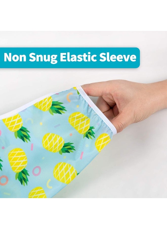 Baby Noah Baby Noah 3 Pcs Waterproof Bibs | Long Sleeves Weaning Smock Bib with Food Catcher Pocket for Toddler Eating | Led Weaning | Full Cover Wearable Sleeved Bibs Shirt Bib Set | 6-24 Months  - Image 5