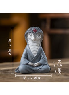Mini Zen White Fox Succulent Pot Decor Gray snake