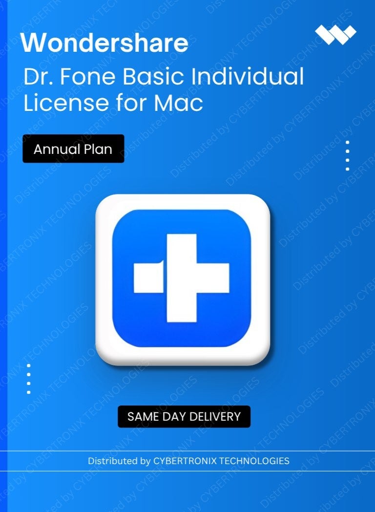Wondershare Dr.Fone Basic Individual License for Mac | Annual Plan | Digital License | Same Day Delivery