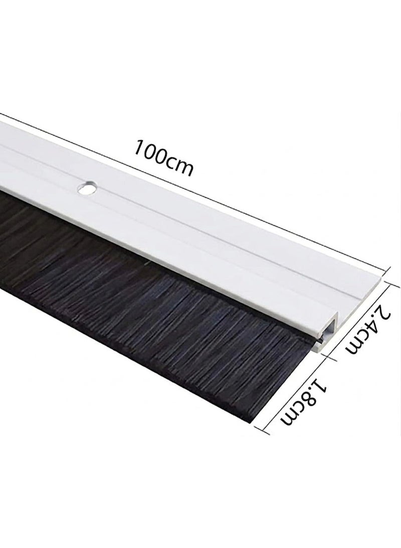 1M Door Draft Stopper Brush Seal Strip, Dust Guard Door Bottom Seal, Brush Weather Strip for Doors, Dust & Insect Blocker, White - Image 2