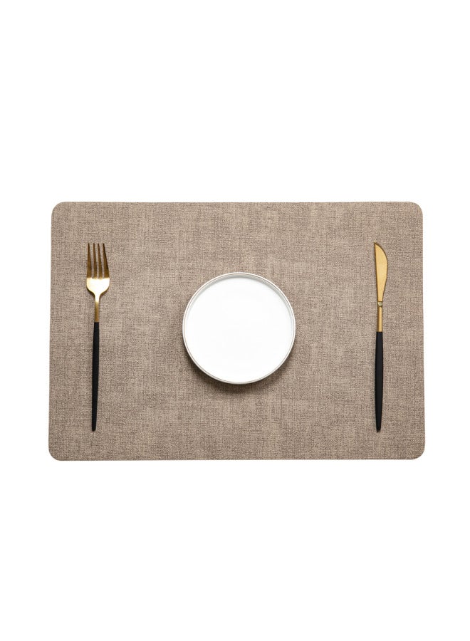 2025 Style Leather Placemat Waterproof Oil-Proof Heat Insulation Mat Hotel Premium Table Mat Nordic Ins Style Western Placemat-Color:Rounded Corners-apricot-3#-Specifications:43cm×30cm - Image 1