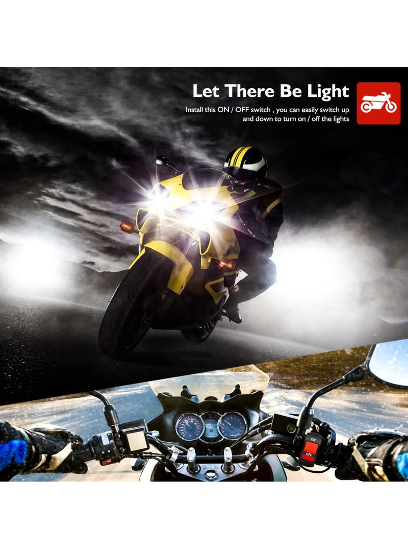 Generic - Motorcycle Handlebar Switch for U5 U7 U2 LED Headlight Scooter Electrombile - On/Off Push Button Switch for Tuning Part - 12V/10A - Red - Image 1