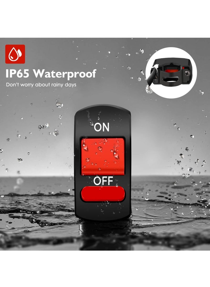 Generic - Motorcycle Handlebar Switch for U5 U7 U2 LED Headlight Scooter Electrombile - On/Off Push Button Switch for Tuning Part - 12V/10A - Red - Image 1