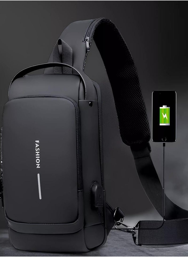 Generic - Water-Resistant Sling Outdoor Cross Body Bag With Power Bank - Image 1