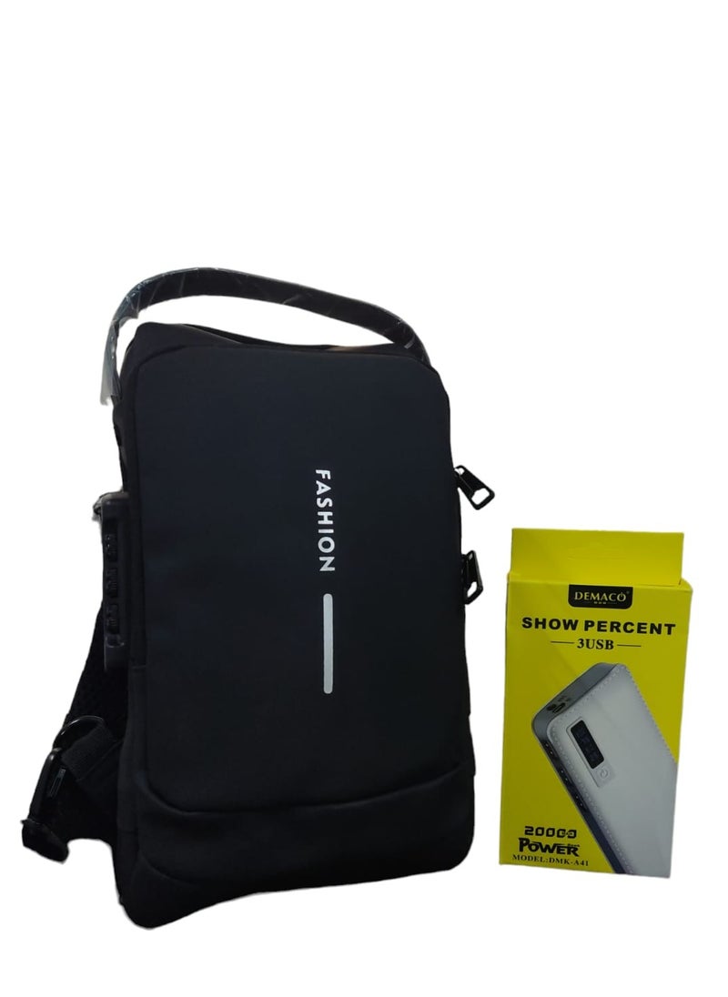 Generic - Water-Resistant Sling Outdoor Cross Body Bag With Power Bank - Image 1