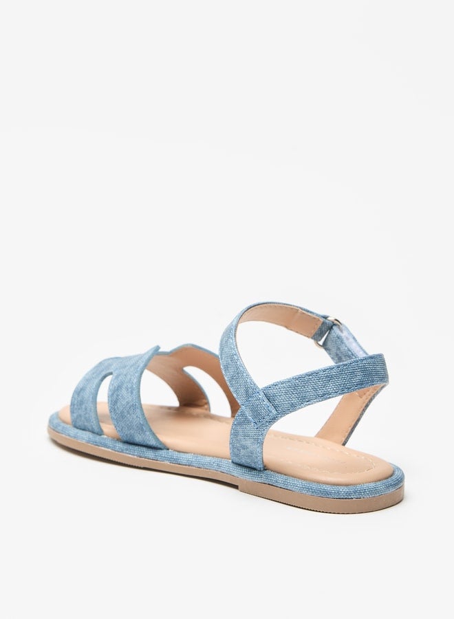 Flora Bella By Shoexpress Textured Sandals with Hook and Loop Closure  - Image 2