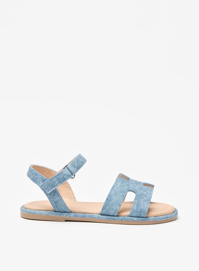 Flora Bella By Shoexpress Textured Sandals with Hook and Loop Closure  - Image 3