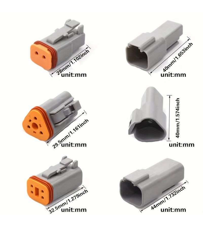 Automotive 2 Pin DT Connector Wiring Harness Plug Male Female Terminal Block - Image 2
